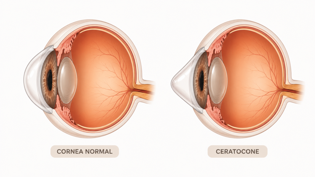Ilustração de ceratocone