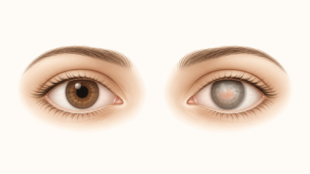 Ilustração de transplante de córnea